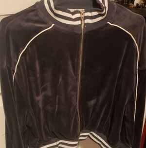 Women's Velvet Bomber Jacket in Grey